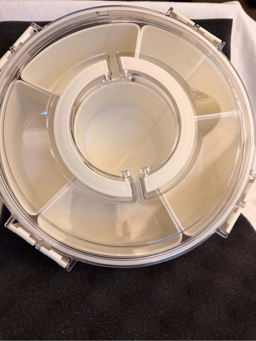 Clear & Cream Rotating Snack Server - Home Storage & Organization